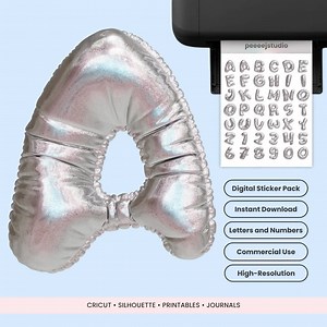 3D Puffy Balloon Letters PNG Silver Chrome Alphabet Clipart Cricut Font Printable Iridescent Numbers Metallic Balloon Letters for Journals - Etsy Canada