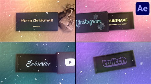 New Year Gift Box Logo for After Effects