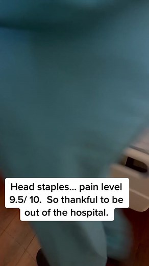 Self proclaimed bad ass (me) taking head staples like a Fkn champ. #headstaples #zerofuxs