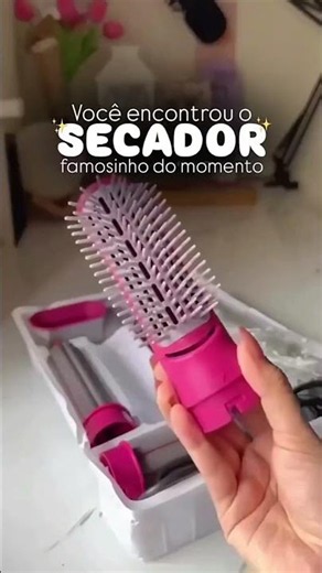 Cabelo de salão em casa! Escova Secadora 5 em 1 Rosa 💖