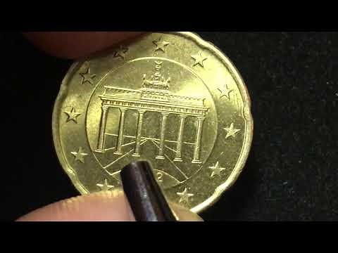 2002 Germany 20 Euro Cent Coins - 5 Mint Marks - First Map - First Issue - 2.3 Billion -Brandenburg