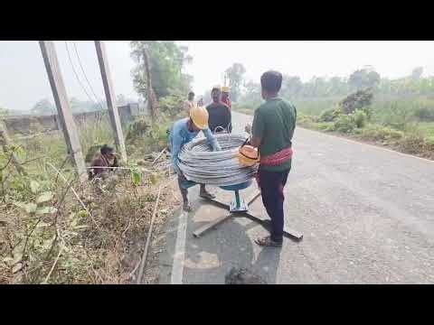 Construction of high voltage overhead transmission line in power system