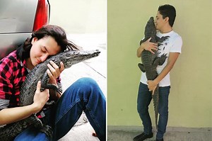 'I've got a pet crocodile – she sleeps in my bed,' says man, 29, with collection of exotic pets