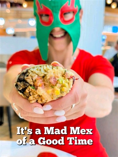 📍@Mad Mex - Emporium, Melbourne VIC 🌯 SMALL GRILLED CHICKEN BURRITO $12.5 🫘 SMALL VEGGIE VERACRUZ NAKED BURRITO $12.5 🍗 SMALL GRILLED CHICKEN NAKED BURRITO $12.5 🧀 CORN CHIPS WITH QUESO CHEESE $5.5 🥑 TAQUITOS $6 🎭 LA LUCHA MASK $14.9 👑 - Delivering big flavour, endless customisations and a hot honey crema worth adding to everything, it's the limited edition reversible cap turned lucha mask that ultimately steals the show. #regaleats #madmex #invite #ipromise #eatwithme