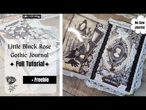 DIY Gothic Journal Tutorial | Little Black Rose No-Sew + Freebie Cover Template
