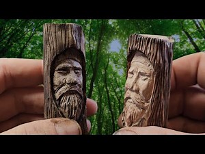 Dremel carving a Mini Wood Spirit Step by Step