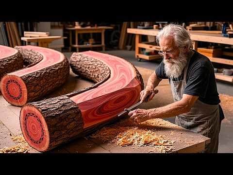 A Master Wood Craftsman Builds Huge Vintage Motorcycles-Style Wooden Vehicle With Elegant Curves!