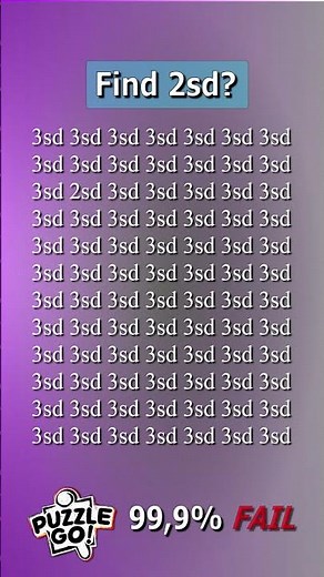 Find 2sd where? | Brain Teaser IQ Test #shorts #different #puzzles #opticalillusion #quiz