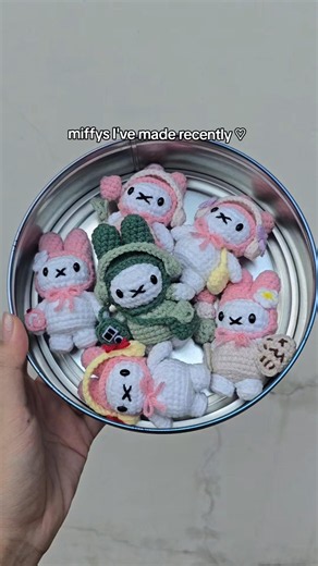 which miffy is your favorite? 👀🎀 #crochet #crocheting #miffy #crochetkeychain