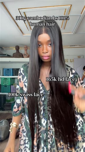 300g Cambodian & Swiss Lace Human Hair Wigs
