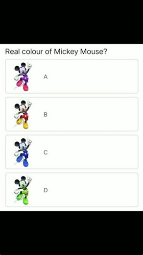Real colour of Mickey Mouse?🤔👈