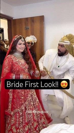 Groom's Reaction on Seeing Bride's First Look | Couple Goals | Romantic Couple | Indian Wedding #fyp