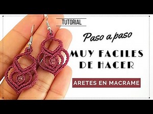 ARETES / Aros en macrame FACILES / como hacer aros en hilo