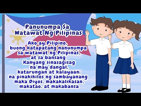 PANUNUMPA SA WATAWAT NG PILIPINAS - Pledge of Allegiance to the Philippine Flag