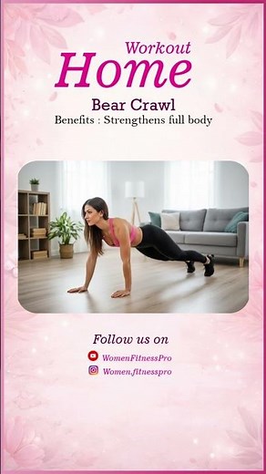"Bear Crawl" | Home Workout – Full Body Strength & Fat Burning Cardio Exercise