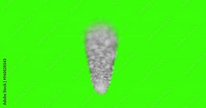 3D chimney fire thick smoke on a green background. heavy factory smoke pollution animation, explosion Blast fume, old train exhaust 4k high-resolution video on chroma key, Easily editable greenscreen Stock Video