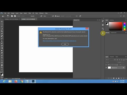 Retouch Pro panel 'extension could not be loaded' error solved.