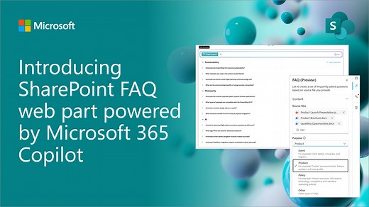 Introducing FAQ web part in SharePoint powered by Microsoft 365 Copilot | Microsoft Community Hub