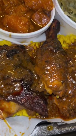 Jerk BBQ Chicken And Yams 🔥 #Shorts