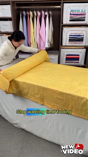 This Bed Sheet Folding Hack Is Blowing Up Everywhere 😱 Perfect Closet Organization in Seconds 🔥