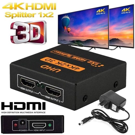 4K HD HDMI Splitter 1 in 4 Out with Power Supply HDMI Switcher Amplifier for 2 Monitor PC Laptop Xbox Computer ps3 | Lazada PH