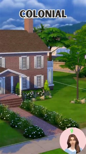 Colonial Brick House Sims 4 Build #Shorts #Sims4 #sims4build