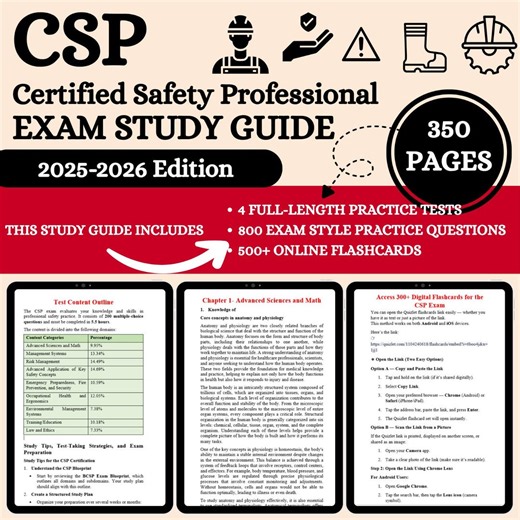 Certified Safety Professional Study Guide 2025-2026 | CSP Exam Prep | 4 Practice Tests | 500  Flashcards - Etsy Canada