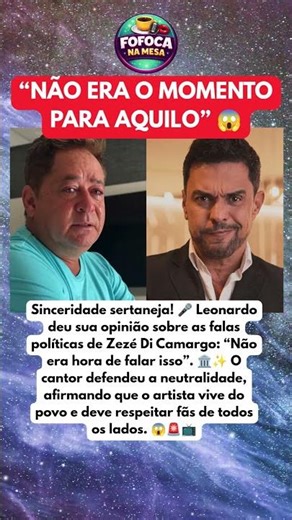 LEONARDO COMENTA POLÊMICA natalina de ZEZÉ DI CAMARGO com SBT 😱