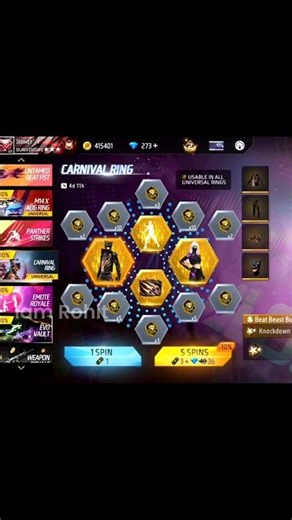 Spinning in new universal ring | Holi beat carnival event is complete ✅| free fire 2026