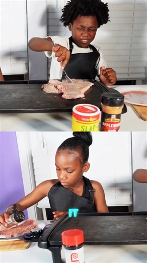 Cooking Fail or Genius? Kids Cook Steak! 😂 #Shorts #Siblings #challenge