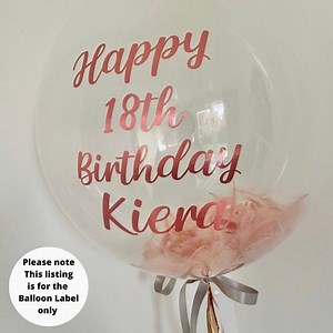 Personalised Balloon Label - DIY Balloon Decal/vinyl Sticker Only for 15"-20" Balloons. - Etsy UK