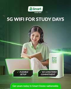 WiFi for both school and streaming? ​ Smart 5G Max Turbo WiFi gives you the freedom to connect on your terms. ​ No lock-ins, or installation fees. Get yours now at the Smart Online Store: https://smrt.ph/wifiolsfb | Smart Communications, Inc.