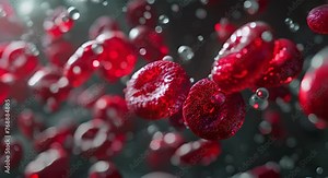 The movement of the blood cells from the electron microscope Stock Video