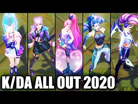 All New KDA ALL OUT Skins Spotlight Seraphine Akali Ahri Kaisa Evelynn (League of Legends)