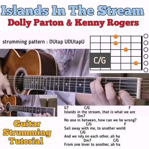 Islands In The Stream - Kenny Rogers & Dolly Parton guitar chords w/ lyrics & strumming tutorial | Bert's Guitar Tutorials