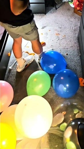 A job for the boys! #balloonstomp #Balloonfootpop #ballooncrush
