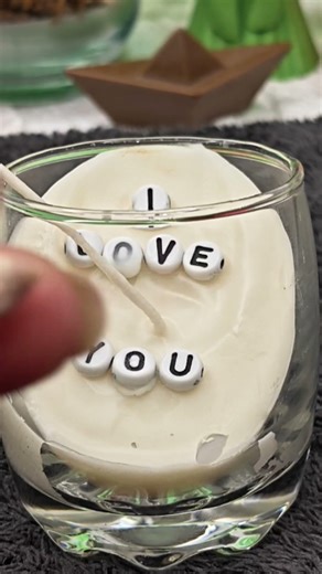 Love Message Candle 🕯️ | DIY Gel Wax Candle with Shells | Romantic Handmade Candle #shorts