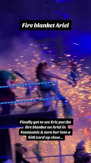 Fire Blanket Sith Lord Ariel Transformation in Fantasmic Show
