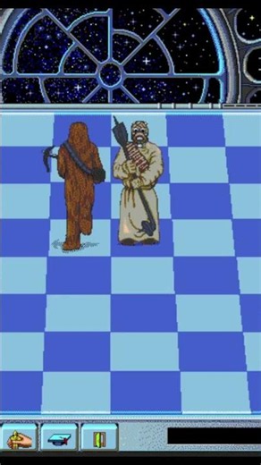 STAR WARS Chess - Chewi(Knight) vs. Tusken(Knight) - Fight - Light Side - MS-DOS #starwars #chess