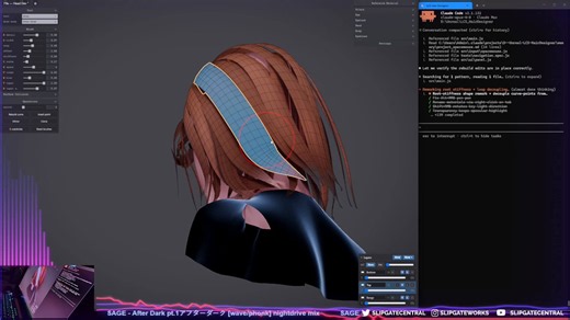Day 3 of vibecoding standalone browser-based hair designer app in three.js Trying to finess behaviour of Move and Smooth brushes, those are foundational tools, used most of the time. Adding twist mechanics tomorrow and that should cover 90% of all grooming needs.