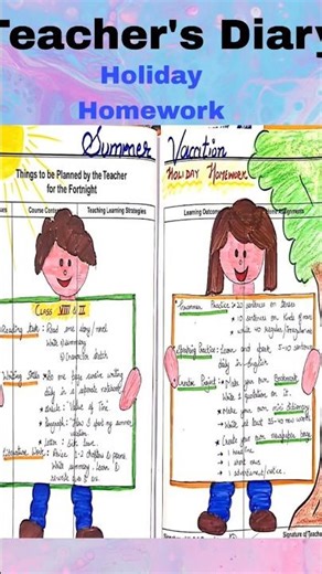 Teacher’s Diary format ✍️ | Summer Vacation Holiday Homework (Classes 6–10)