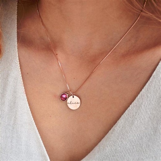 Personalized Pet Name Necklace With Birthstone, Custom Pet Memorial Disc Necklace, Meaningful Gift for Pet Lovers - Etsy