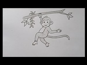 how to draw monkey drawing for beginners step by step|how to draw monkey easy tutorial