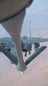 KC-135 Stratotanker supports F-15E Strike Eagles with aerial refueling over USCENTCOM (stringer)