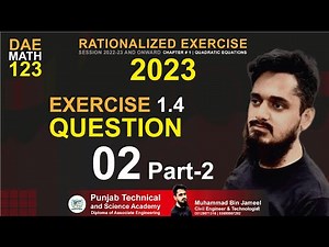 DAE MATH 123 Chapter 1 Exercise 1.4 Question 2 Part 2