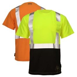 DSS1422 Hi Vis Class 2 Black Bottom Viz-Dri Safety T-Shirt