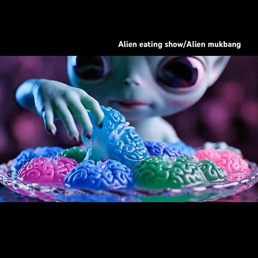 When Alien Eats a Brain Jelly! 👽🧠🌀