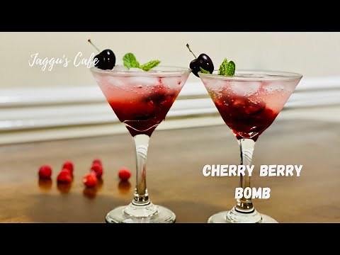 Cherry Berry Bomb | Raspberry Cherry Mocktail | Cherry Bomb Mocktail Recipe