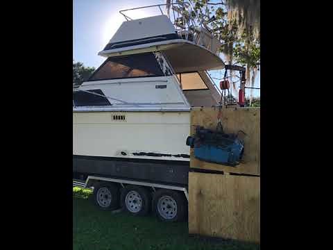 Inboard Engine Removal At Home.....NO CRANE/NO FORKLIFT. Sport cruiser, cabin cruiser, sport fisher