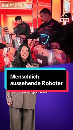 Humanoide Roboter tanzen mit Kindern in China